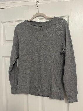 TNA Lightweight Gray Ribbed Crewneck Sweatshirt